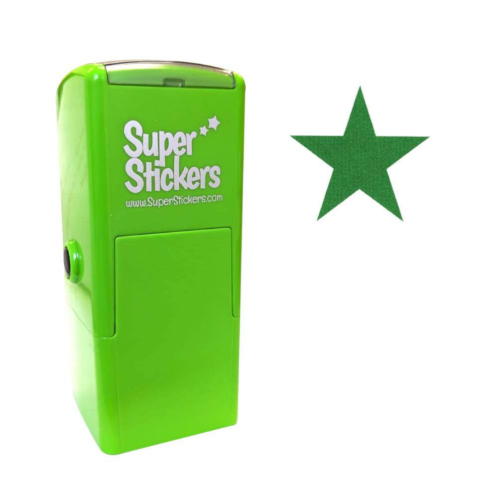 SuperStickers Star Pre Inked Stamper - Green,28mm