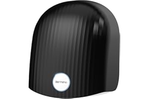 Bertreno Commercial Hand Dryer Bathroom 110V Compact Electric Hand Dryers for Bathrooms Commercial High Speed Plug in Hand Dryers Home LED Work Light and Low Noise Black