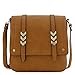 Double Compartment Large Flapover Crossbody Bag (Tan)