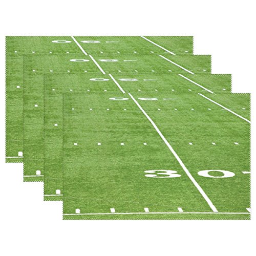 MaMacool Green Turf American Football Filed Placemats Heat Resistant Dining Table Mats Non-slip Washable Place Mats 1 piece