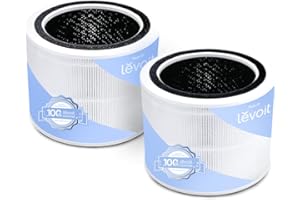LEVOIT Core 200S-P Replacement Filter, Genuine Core 200S-RF Air Purifier Filters, Supports HEPA Sleep Mode, High-Efficiency Activated Carbon for Removal of Smoke, Odor, Allergens, Pollen, 2 Pack
