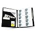 AHGXG Business Card Book Holder, Leather Organizer Binder with Folder Pen Holder, Name Card Organizer Credit Card Holder, 600 Cards, Black