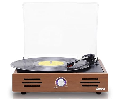 LAUSON JTF036 USB Vinyl Platenspeler met Speakers, Record-Speler, Draaitafel en Digitale Encoder, 33/45/78 omw/min, RCA (Eik hout