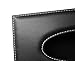 SMONET Tissue Box Cover Rectangular Pu Leather Napkin Holder Pumping Paper Case Dispenser for Home Office Car Automotive Decoration Tissue Cover Holder (Black)