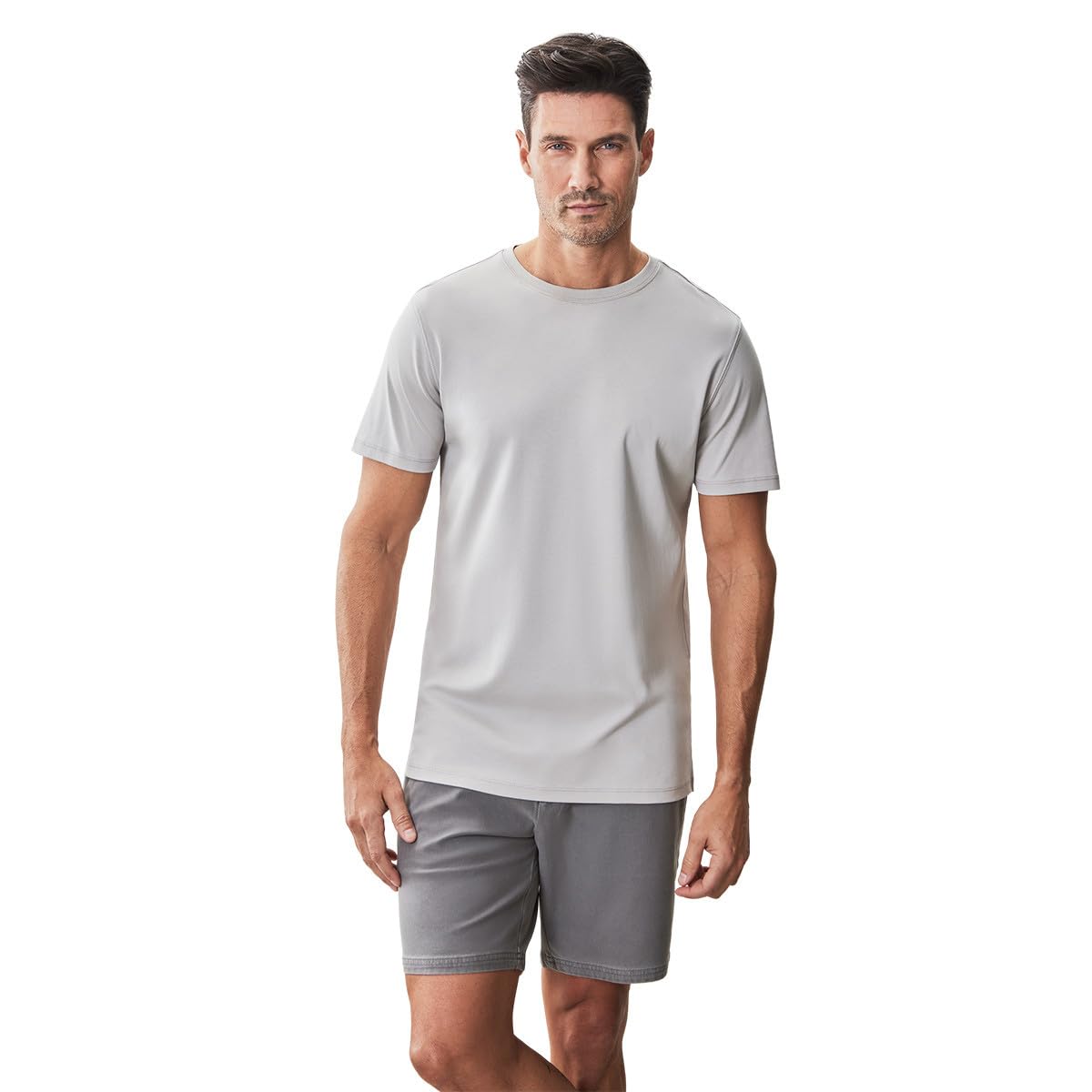 Photo 1 of Robert Barakett Men's Georgia Short Sleeve USA Grown 100% Pima Cotton Crew Neck Tee T-Shirt, Chalk, X-Large