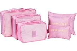 VAYEEBO 6 Set Packing Cubes for Suitcases, Travel Bag Organizers for Carry on, Luggage Organizer Bags Set for Travel Essentials Travel Accessories in 3 Sizes(Large, Medium, Small)