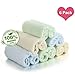 Bamboo Baby Washcloths,Natural Organic Baby Towels - (6-Pack) - Soft & Absorbent Towels for Baby’s Sensitive Skin - Perfect (10x10 inches) Reusable Wipes - Boys & Girls/Excellent Shower Gift