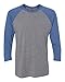 Vintage Royal Heather Tri-Blend 3/4 Raglan T-Shirt by Next Level Apparel