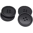 YaHoGa 40PCS 30mm Black Buttons Large Resin Buttons for DIY Sewing Tailor Crafts Coats Clothes (30MM)
