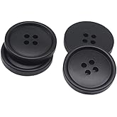 YaHoGa 40PCS 30mm Black Buttons Large Resin Buttons for DIY Sewing Tailor Crafts Coats Clothes (30MM)