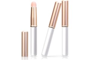 UNIMEIX 3 Pack Lip Blending Brush with Lid, Round Head Lipstick Smudge Brush Spot Concealer Brush Professional Lip Gloss Applicators for Lipstick Gloss Creams