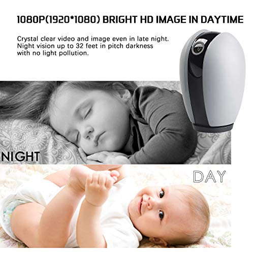 Ssnwrn Baby Monitor 1080P WiFi IP Camera with Infrared Night Vision, Home Security Surveillance Camera for Baby/Elder/ Pet/Nanny Monitor, Pan/Tilt, Two-Way Audio[Upgraded Version] - Thumbnail 7