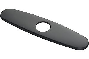 AVXBYR Sink Hole Cover Deck Plate for 1 or 3 Hole Bathroom or Kitchen Sink Faucet, 10 Inch Escutcheon Plate Stainless Steel Faucet Cover, Matte Black