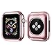 jwacct Compatible for Apple Watch Band with Screen Protector 38mm 40mm 42mm 44mm, Soft TPU Frame Case Cover Bumper Compatible for iwatch Series 1/2/3/4/5 Pink Gold