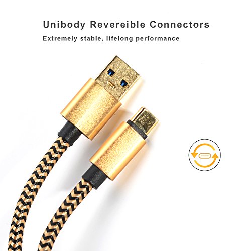 Usb type c cable gold plated quick charge 3.0 durable braided 6ft…