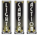Beistle 54328 3-Pack Lights, Camera, Action Cutouts, 5.5 x 19.5-Inch