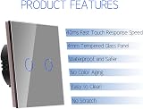 CNBINGO 2-Way Touch Light Switch 2-Gang Glass Panel Backlit 240V 800W view 6