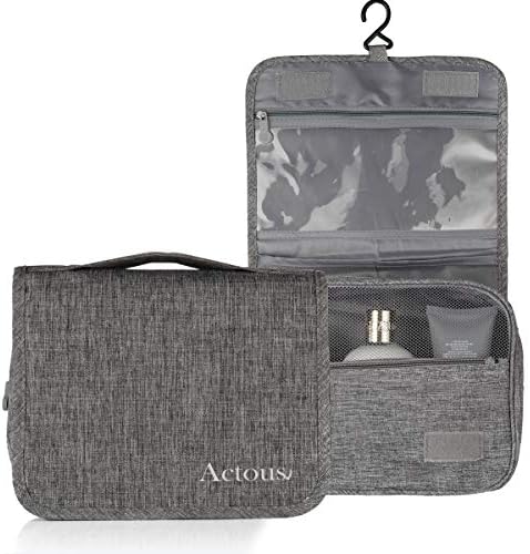 Hanging Toiletry Bag by Actous | Large Makeup Organiser Cosmetic Wash Bag Grooming kit Bag | Perfect for Travel