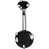 limerencia G23 Titanium Belly Button Rings hypoallergenic medical implant grade 14G Teardrop CZ Belly Navel Rings Piercing Belly Bars