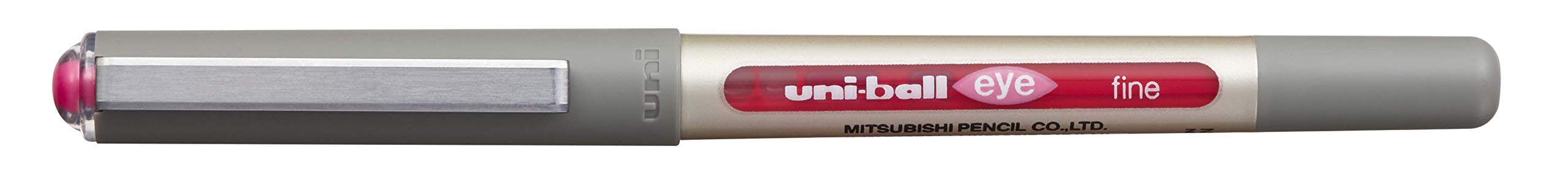 uni-ball UB-157 Eye Pink Rollerball Pens. Premium Fine 0.7mm Ballpoint Tip for Super Smooth Handwriting, Drawing, Art, Crafts and Colouring. Fade and Water Resistant Liquid Uni Super Ink. Box of 12
