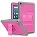 MoKo Case for Fire HD 8 2016 Tablet - Full Body Rugged Cover with Built-in Screen Protector for Fire HD 8 (Previous 6th Gen-2016 Release ONLY), MAGENTA & GRAY (NOT FIT the Latest 7th Gen 2017 Tablet)