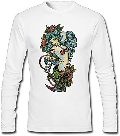 KAWAYI Flower Woman Tattoo Cool Fashion Rope Men's Round Neck Long Sleeve Autumn Wear T-Shirt