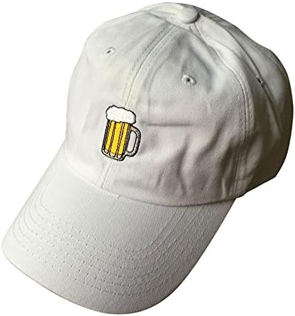 Beer Mug Dad Hat - Unstructured -White