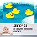 Dazzling Toys Mini Rubber Ducks Pack of 24 Ducky Floats Baby Kids Bath Toy Shower Birthday Party Favors (24)