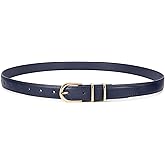 JASGOOD Women Skinny Leather Belt for Jeans Pants Fashion Ladies Thin Belt for Dress with Gold Single Prong Buckle
