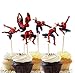 Astra Gourmet 24 PCS Spiderman Birthday Theme Party Decorative Cupcake Topper For Boy's Party Decoration Kid's Birthday Party Decoration Supplies