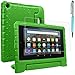 Case & Screen Protector & Stylus Compatible Amazon Kindle 7, AFUNTA Convertible Handle Stand EVA Protective Case, PET Plastic Cover and Touch Pen 7 inch Tablet (5th Generation 2015 Release)-Green