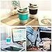 Reusable Coffee Cup, UUQ 12 oz Coffee Mugs with Organic Eco Friendly Natural Biodegradable PLA Material BPA Free, Coffee To Go Mugs for Travel and Work (Blue-green)