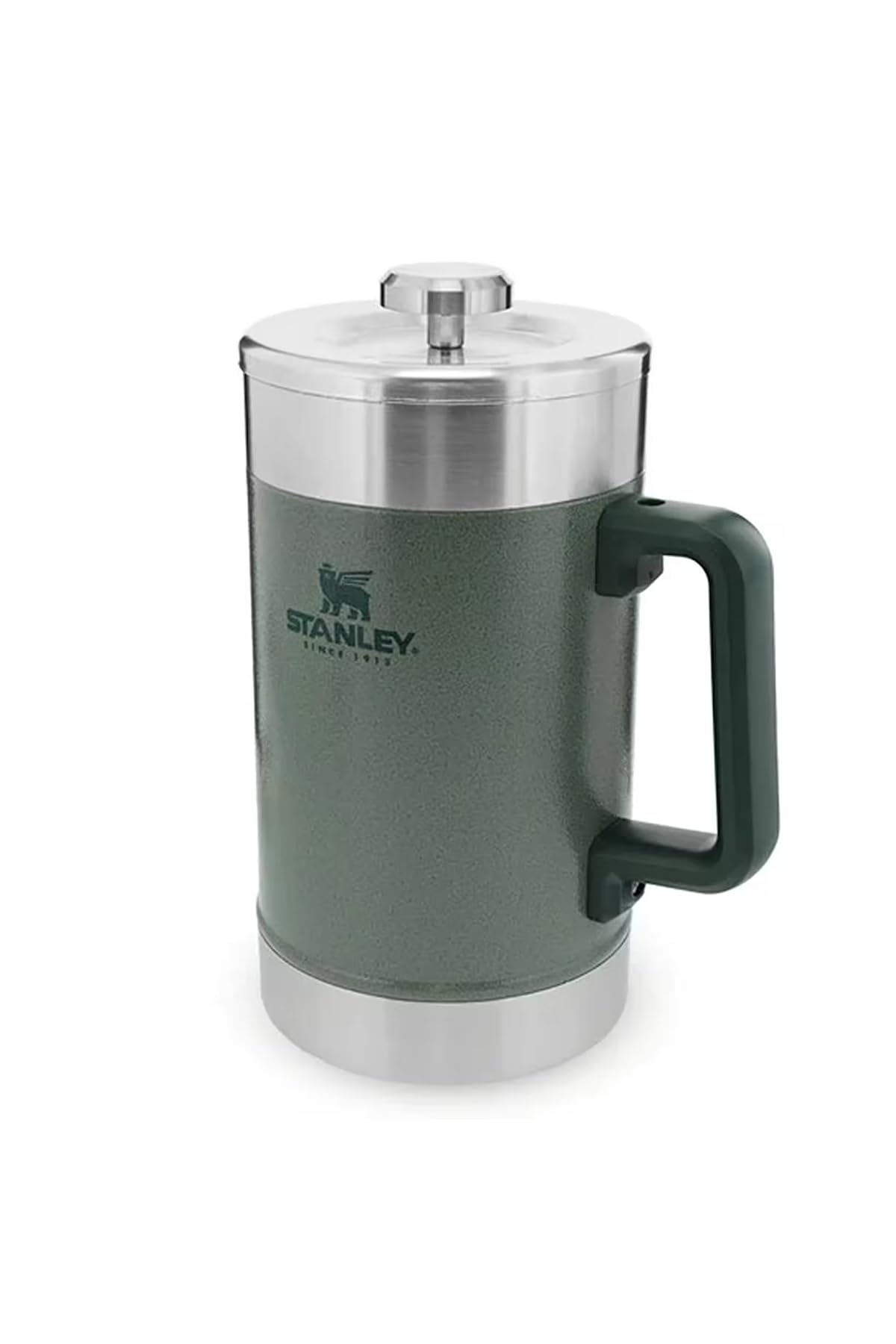 STANLEY Classic Stay Hot French Press 1.4L - Keeps hot for 4 hours - Mesh Filter - Minimal Sediment - Integrated steel coffee press - BPA-free - Dishwasher Safe - Hammertone Green