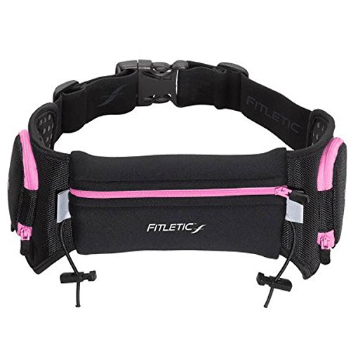 Fitletic Quench Retractable Hydration Belt (Small/Medium, Black/Pink)
