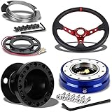 350MM 3" Red Tri-Spoke/Red Stripe Steering
