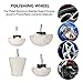 MATCC 4 Pack Polishing Wheel White Flannelette Polishing with 1/4'' Handle for Metal Aluminum,Stainles Steel,Chrome,Jewelry,Wood,Plastic,Ceramic,Glass,etc