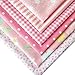 flic-flac 20 x 20 inches (51cmx51cm) Fat Quarter Natural Cotton Quilting Fabric Thick Craft Printed Fabric High Density Bundle Squares Patchwork Lint DIY Sewing (6pcs, Pink)
