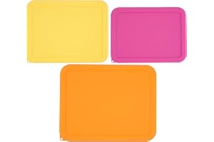 Viotiin 3 Cup 6 Cup 11 Cup Rectangle Silicone Storage Cover Lids Replacement for Pyrex 7210-PC, 7211-PC, 7212-PC Glass Bowls, (Container not Included) 3 Pack, Microwave, Dishwasher and Freezer Safe