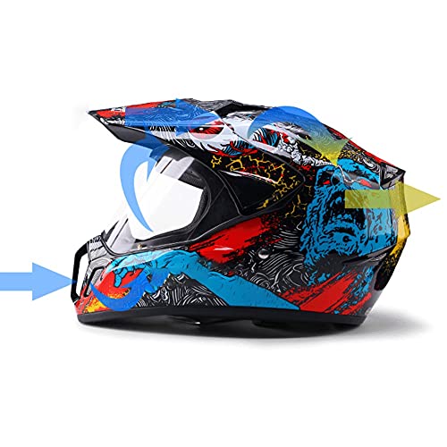 LIXIAOHONGG Motorhelmen, Full Face Motorfiets Crash Helmen,ABS Shell Racing Motorhelm Met Zonneklep Goedgekeurde… - Image 4