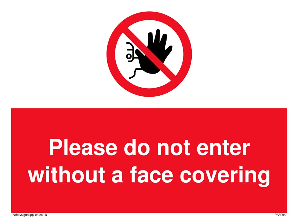 Pack of five - Please do not enter without a face covering Sign - 200x150mm - A5L