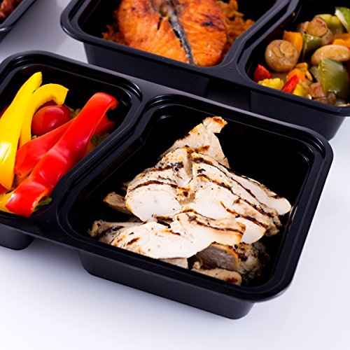 Pakkon 2 Compartment Plastic Bento Lunch Box with Airtight Lid, Pack of 10 - //coolthings.us