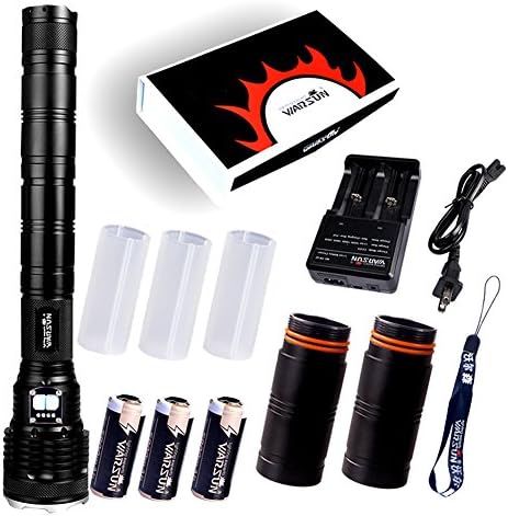 Warsun 1200Lumen Portable Long Range Led Flashlight Waterproof 6 Modes Flashlight Torch By Battery 26650 (M70l-XL)