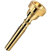 Cheerock 5C Trumpet Mouthpiece Brass Gold Plated for Beginners and Players | standard 5C size fit, gold plated brass, beginner friendly, standard bore compatible, replacement accessory