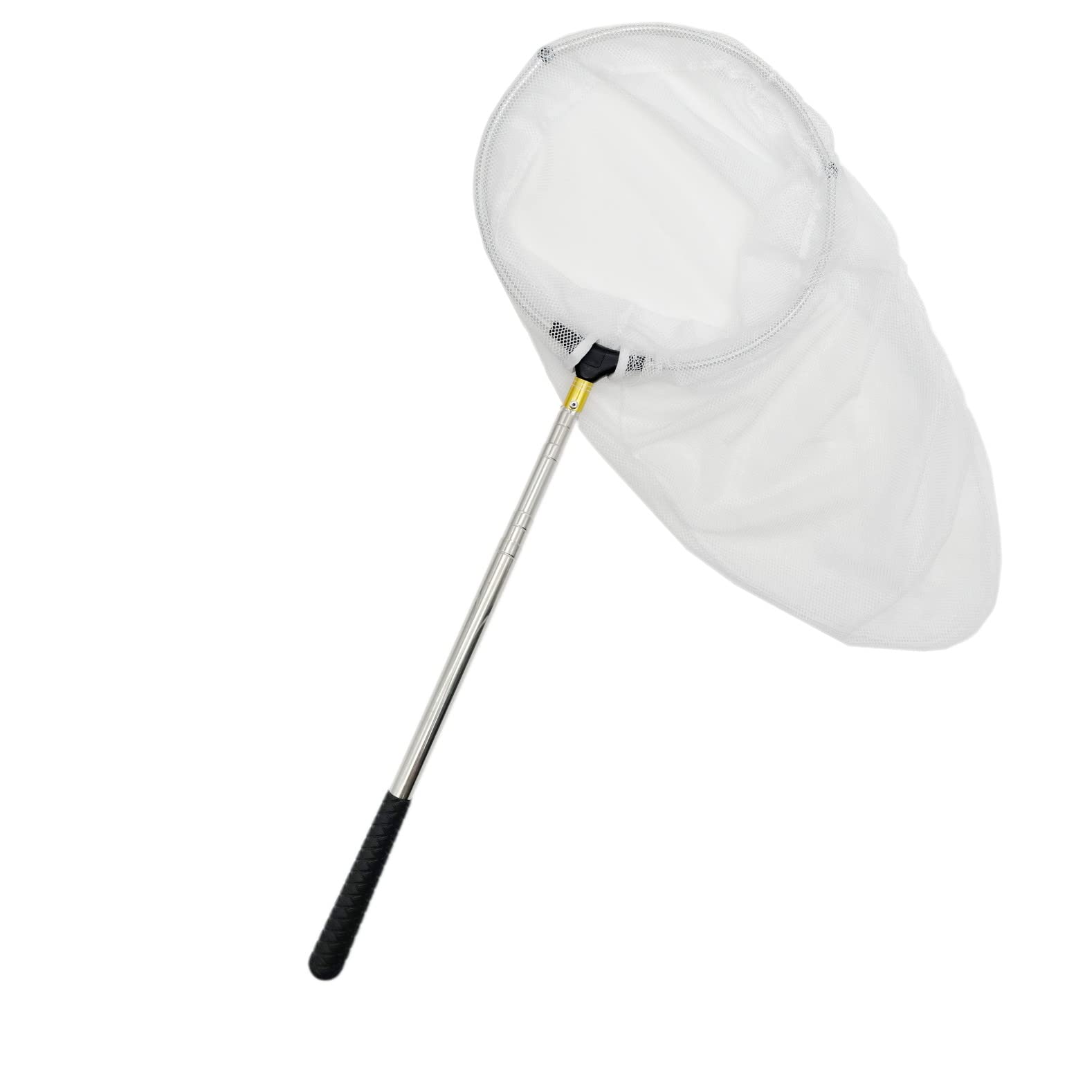 JZK 173cm Long handle extendable kids fishing net with telescopic handle for pond and rock pool, insect butterfly catcher net for kids, crabbing net for kids