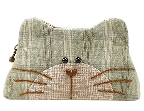 Kitty Purse Easy Sewing Project Complete Kit with Pattern (Green)