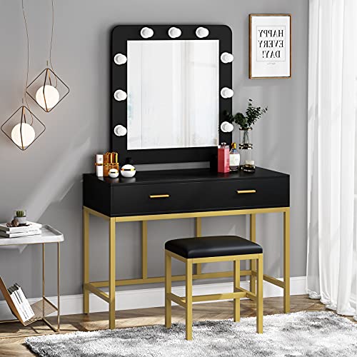 Tribesigns Vanity Set with Lighted Mirror,Makeup Vanity Table with 2