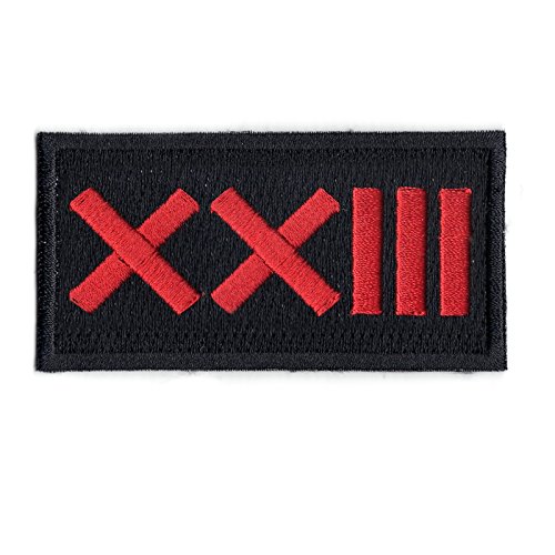 Roman Numeral Number 23 Street Wear Embroidered Iron On Patch