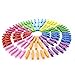 Z ZICOME Mini Colorful Wooden Clips with Jute Twines for Pictures Crafts, 100 Pack