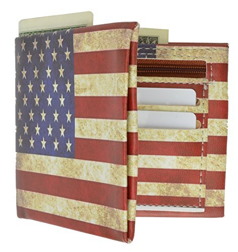 Classic USA Flag Print Wallet Men's Billfold Wallet By Marshal
