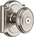 Baldwin Carnaby, Interior Privacy Door Knob Handle for Bedroom/Bathroom, Keyless Door Lock With Microban Protection, in Satin Nickel
